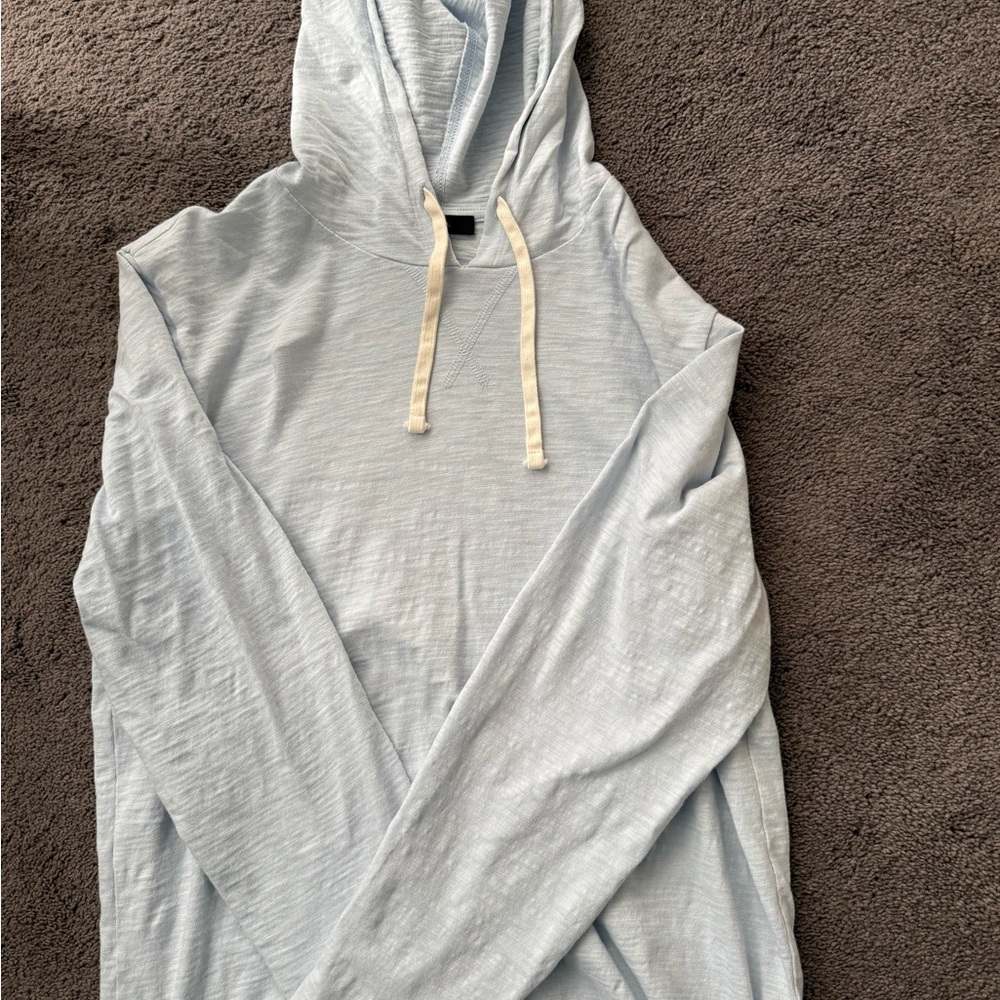 Vince Sky Blue Hoodie with Cream Drawstrings